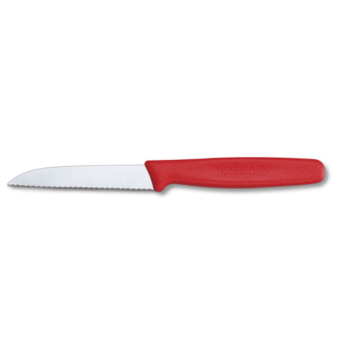 Victorinox Nůž na zeleninu 8 cm, vlnkové ostří, červený (5.0431)