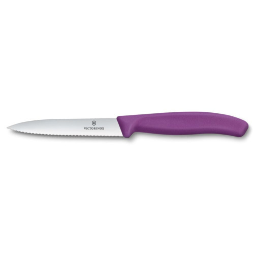 Victorinox Nůž na zeleninu 10 cm, vlnkové ostří, fialový (6.7735.C1)