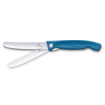 Victorinox Svačinový skládací nůž Swiss Classic 11 cm, modrý, vlnkované ostří (6.7832.FC1)