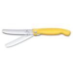 Victorinox Svačinový skládací nůž Swiss Classic 11 cm, žlutý, vlnkované ostří (6.7838.FC1)