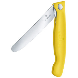 Victorinox Svačinový skládací nůž Swiss Classic 11 cm, žlutý, vlnkované ostří (6.7838.FC1)