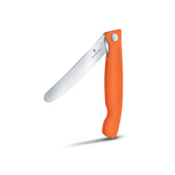 Victorinox Svačinový skládací nůž Swiss Classic 11 cm, oranžový, vlnkované ostří (6.7839.FC1)