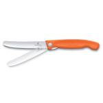 Victorinox Svačinový skládací nůž Swiss Classic 11 cm, oranžový, vlnkované ostří (6.7839.FC1)