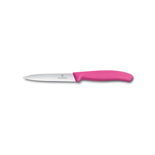 Victorinox Nůž na zeleninu 10 cm, vlnkové ostří, růžový (6.7736.L5)