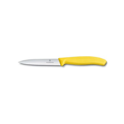 Victorinox Nůž na zeleninu 10 cm, vlnkové ostří, žlutý (6.7736.L8)