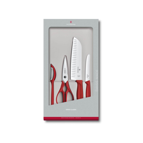 Victorinox Kuchyňská sada 4 ks Swiss Classic, červená (6.7131.4G)