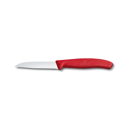 Victorinox Nůž na zeleninu Swiss Classic 8 cm, vlnkové ostří, červený (6.7431)
