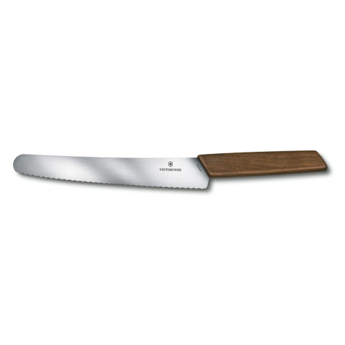 Victorinox Nůž na chleba 22 cm Swiss Modern, dřevěná rukojeť (6.9070.22WG)