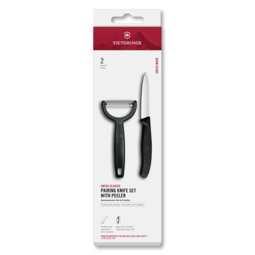 Victorinox Sada nůž na zeleninu a Y-škrabka Swiss Classic, černá (6.7113.22)