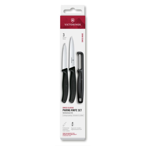 Victorinox Sada nožů a I-škrabka Swiss Classic, černá (6.7113.33)