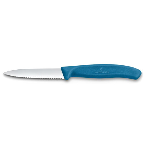 Victorinox Nůž na zeleninu Swiss Classic 8 cm, vlnkové ostří, modrý (6.7632.C1)