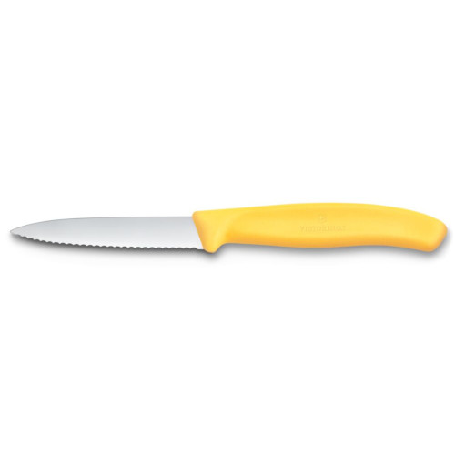 Victorinox Nůž na zeleninu Swiss Classic 8 cm, vlnkové ostří, žlutý (6.7638.C1)