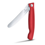 Victorinox Svačinový skládací nůž Swiss Classic 11 cm, červený, vlnkované ostří (6.7831.FC1)