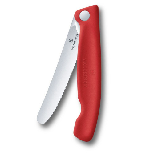 Victorinox Svačinový skládací nůž Swiss Classic 11 cm, červený, vlnkované ostří (6.7831.FC1)