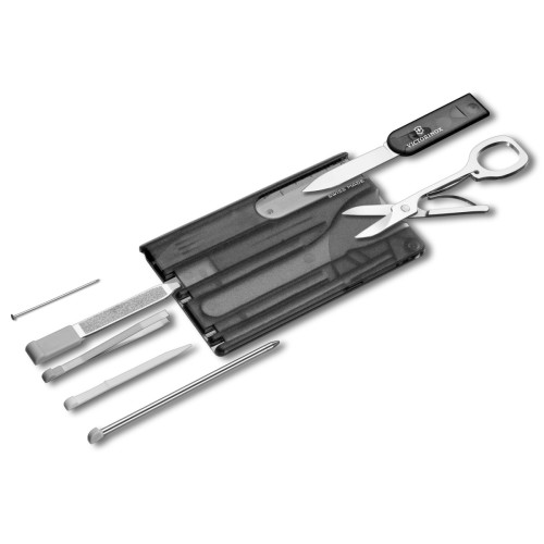 Victorinox SWISSCARD Classic černá transparentní | Sada nástrojů v kartě