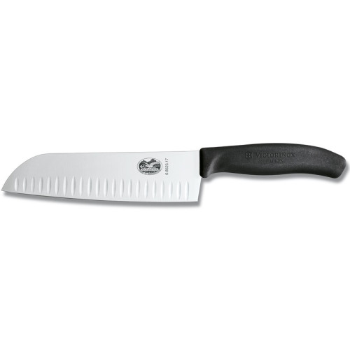 Victorinox Kuchyňský nůž 17 cm SANTOKU Swiss Classic, černý, výbrus (6.8523.17B)